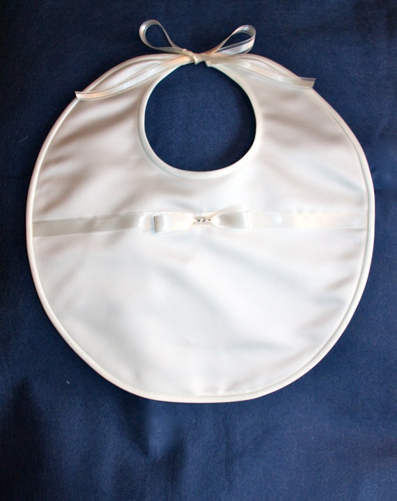 Wedding Bibs 1 Bridal Bib in white or ivory/cream satin