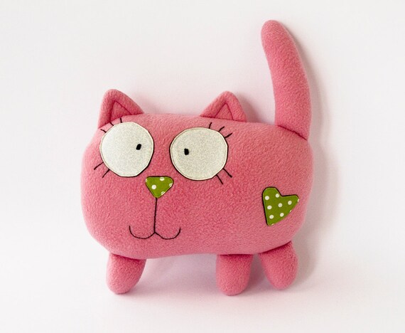 pink stuffed cat