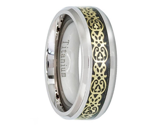 tribal titanium wedding rings