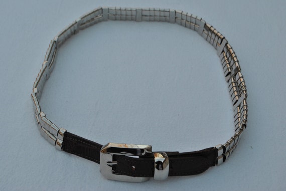 Vintage Womens Belt Silver Chrome Chain Link by VintageFinds61