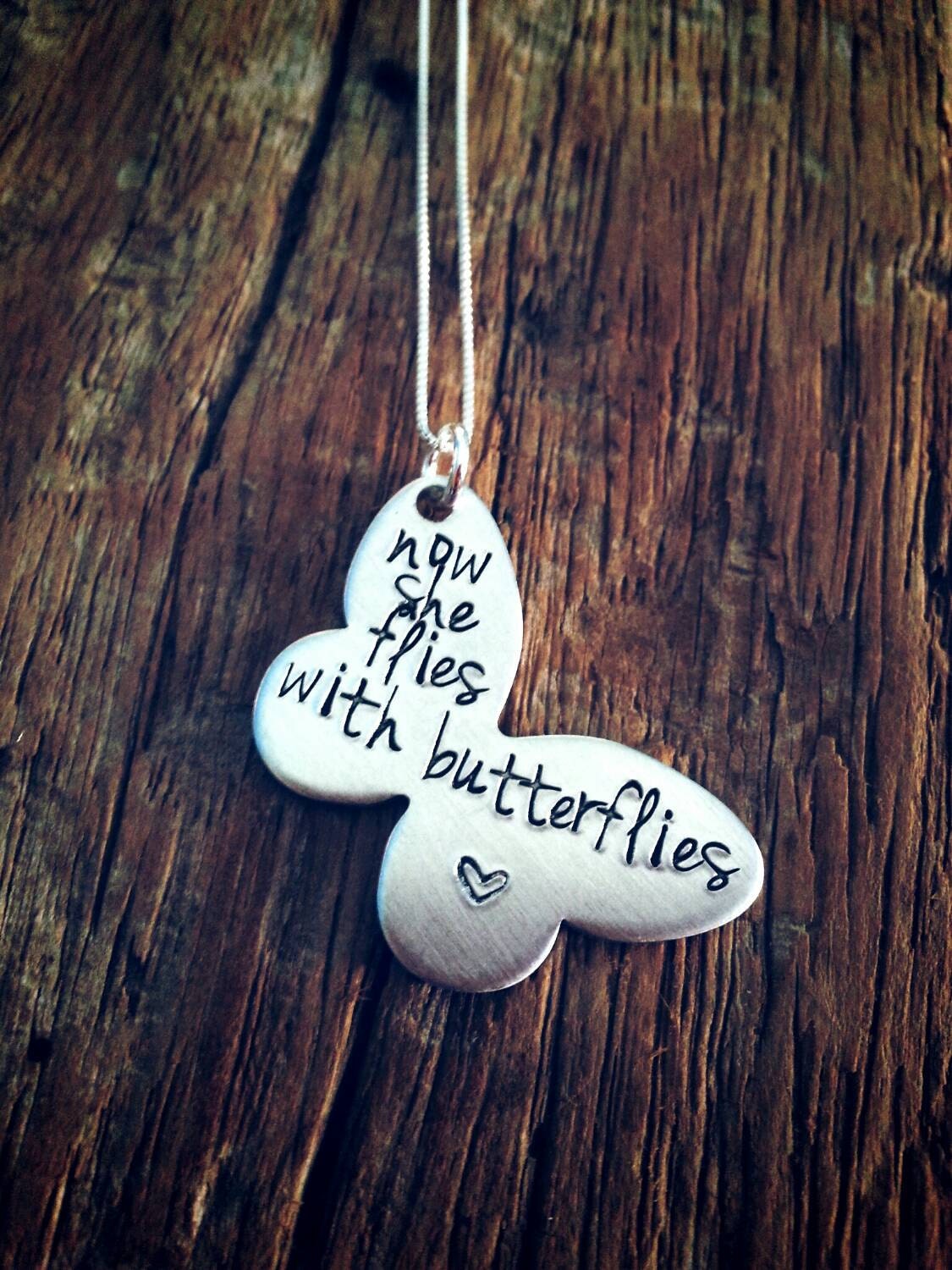 SALE Butterfly memorial necklace infant loss loss of a