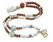 Veda Crystal Cat's Eye Gem Stone of Ketu Meditation Mala Rudraksha Mala 108+1