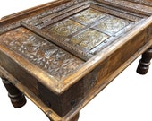 Antique Coffee Table, Vintage Coffee Table, Rustic Coffee Table-Mughal Inspired Indian Furniture