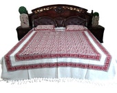 Handloom Cotton Bedcover 3pc Set Bedding Bedspreads Floral Print Quilts