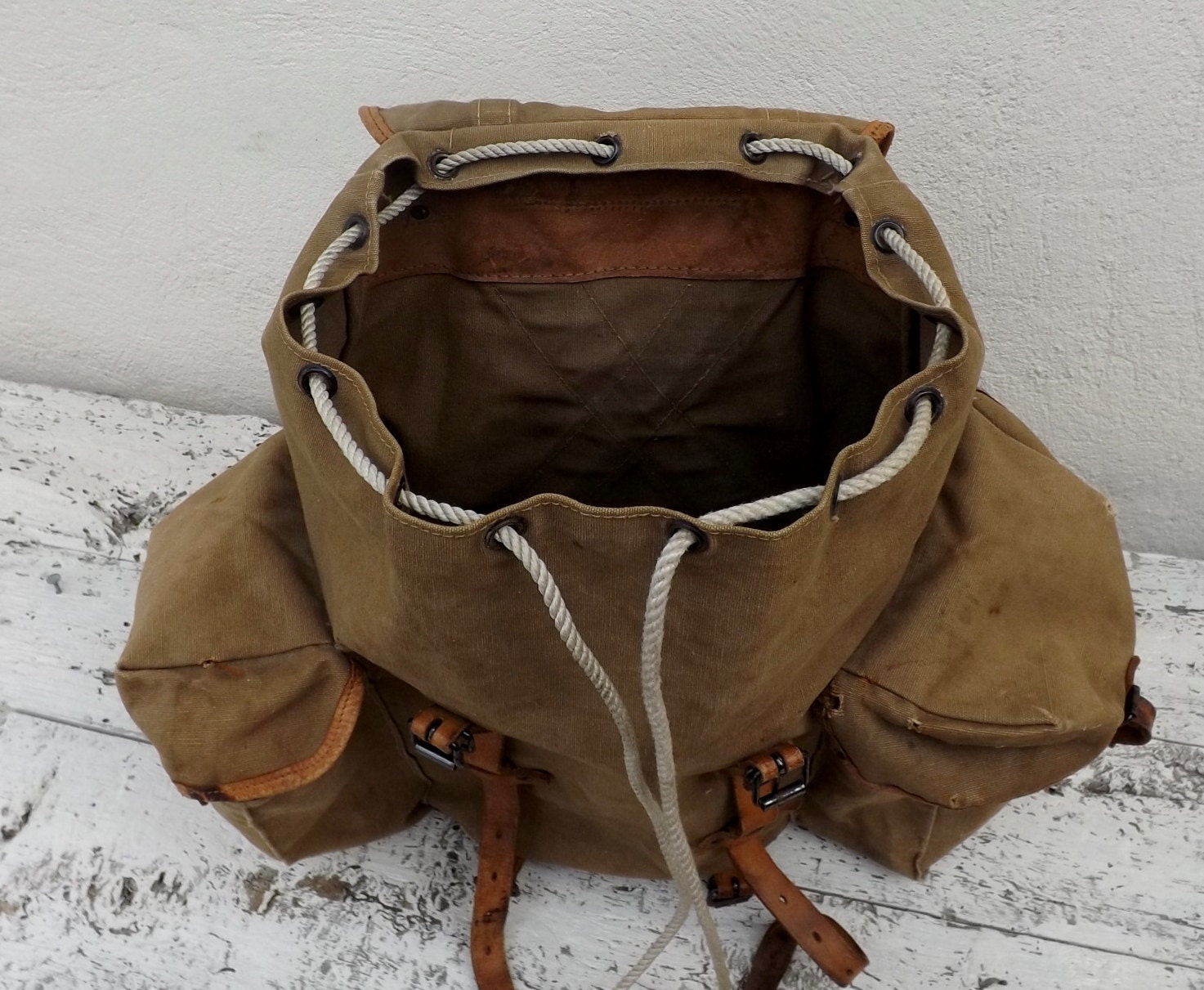 French vintage rucksack military backpack vintage scouts