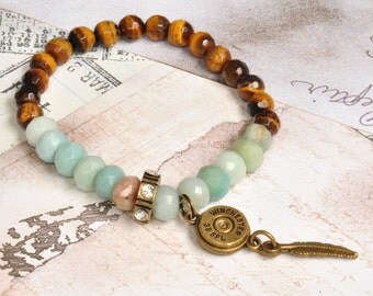 Items similar to Buddha Bangles with Brass and Jade Charmed Charms ...