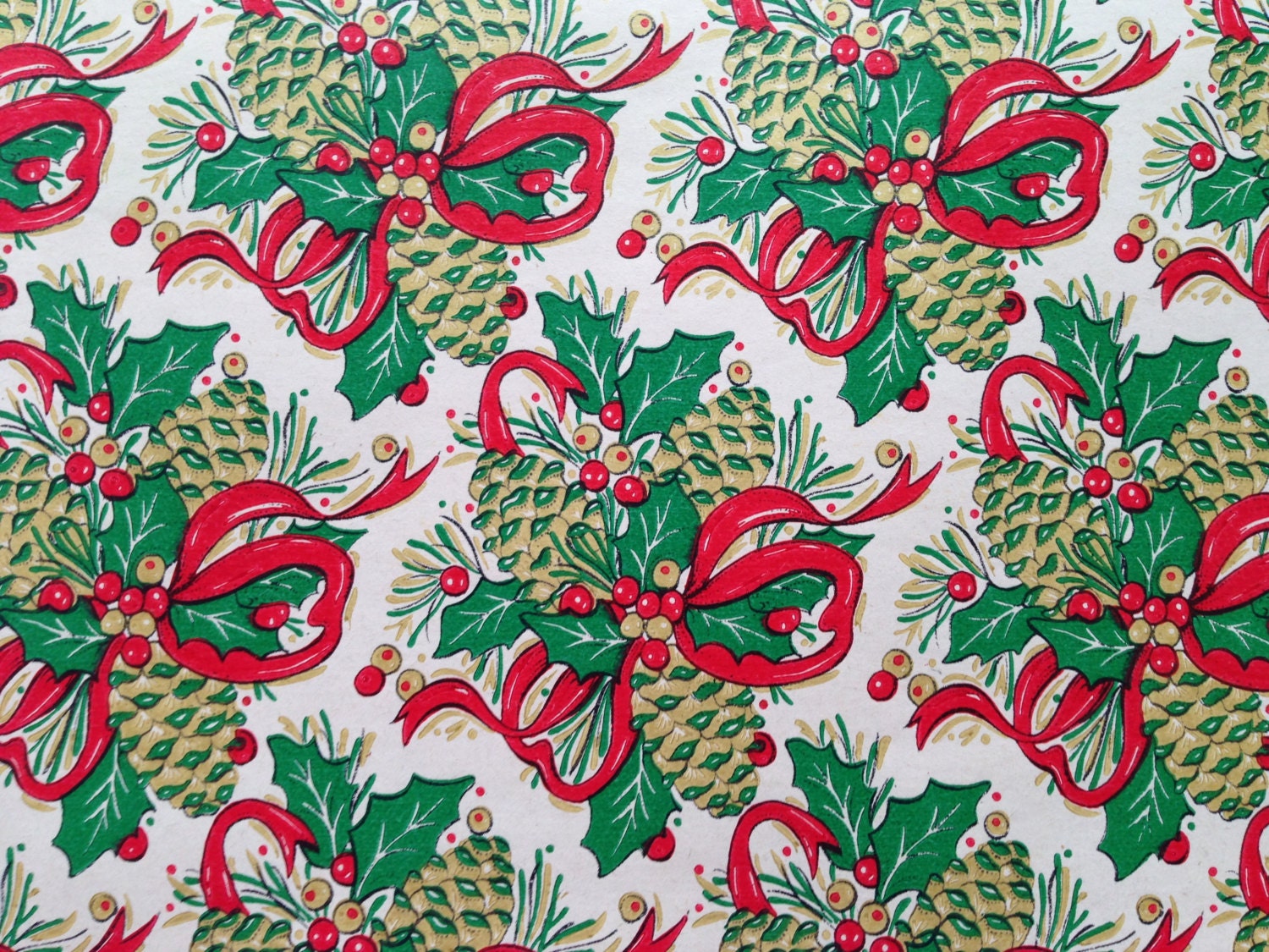 Vintage Christmas Wrapping Paper For Sale 