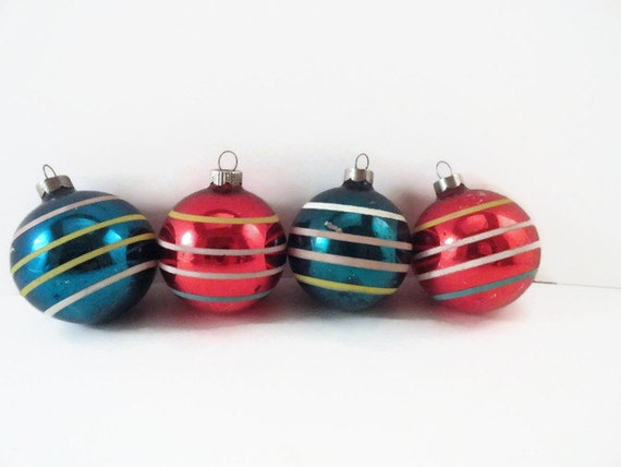 vintage 4 striped christmas ornaments red blue vintage striped vintage 4 striped christmas ornaments red blue vintage striped