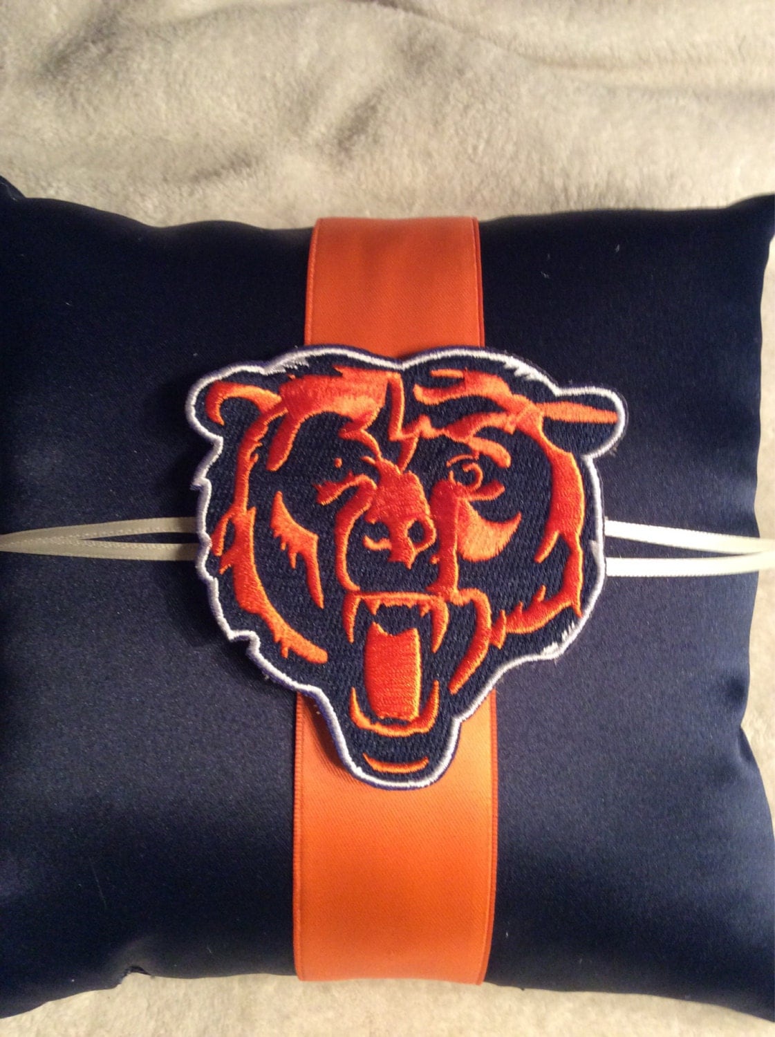 Chicago Bears ring pillow by BridalBliss2000 on Etsy