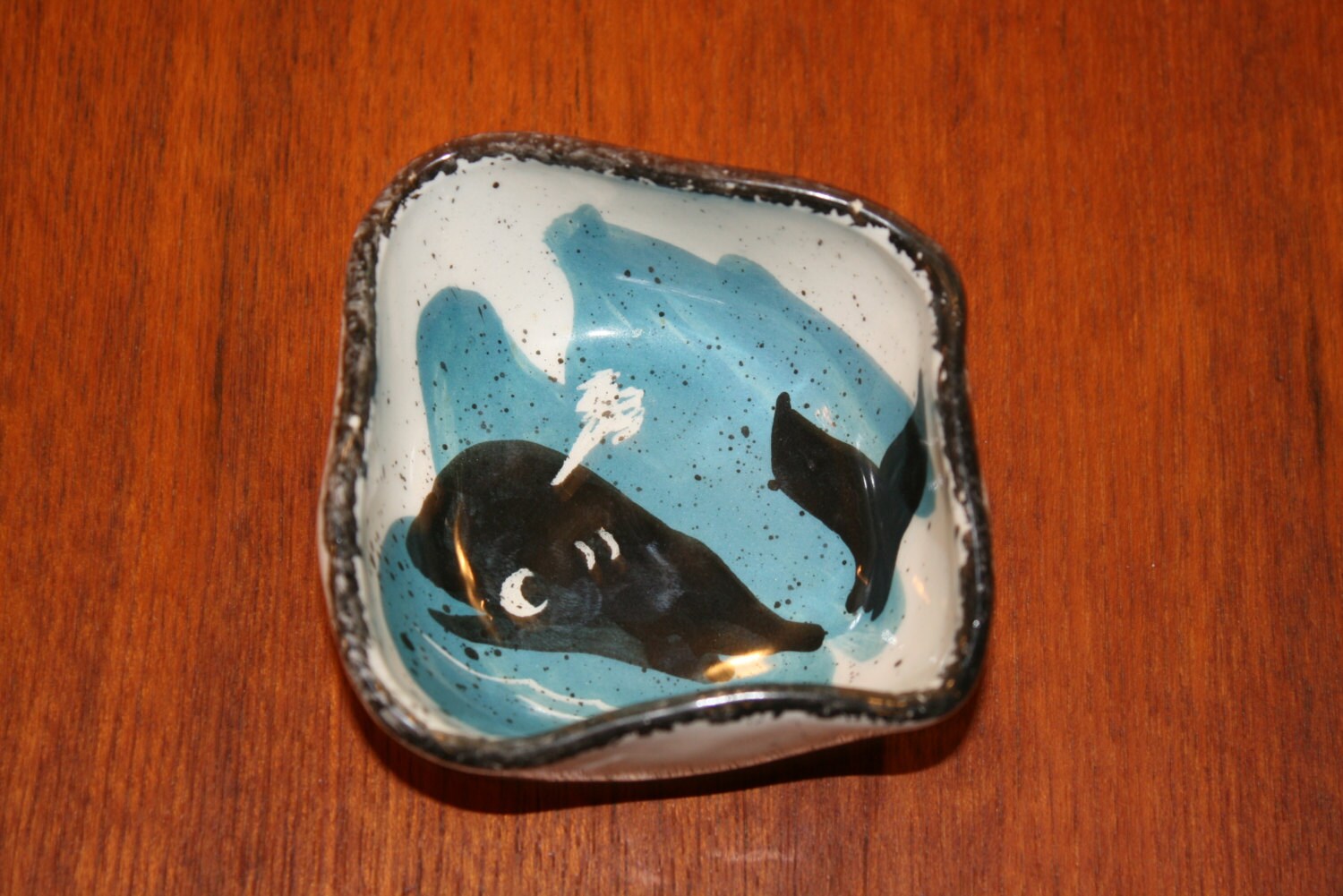 Vintage Jobi Pottery Whale Pinch Pot Cape Cod