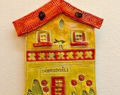 Ceramic house, ceramic wall hanging, clay house, pottery house, house hanging, welcome house, house ornament
