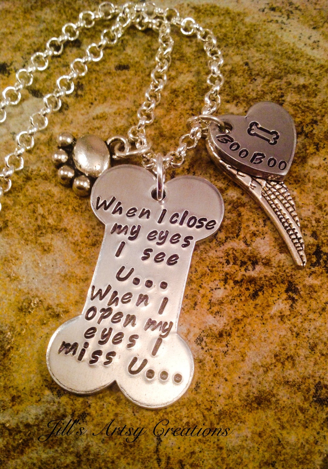 Pet Memorial Necklace In Memory of Pet Necklace When I close