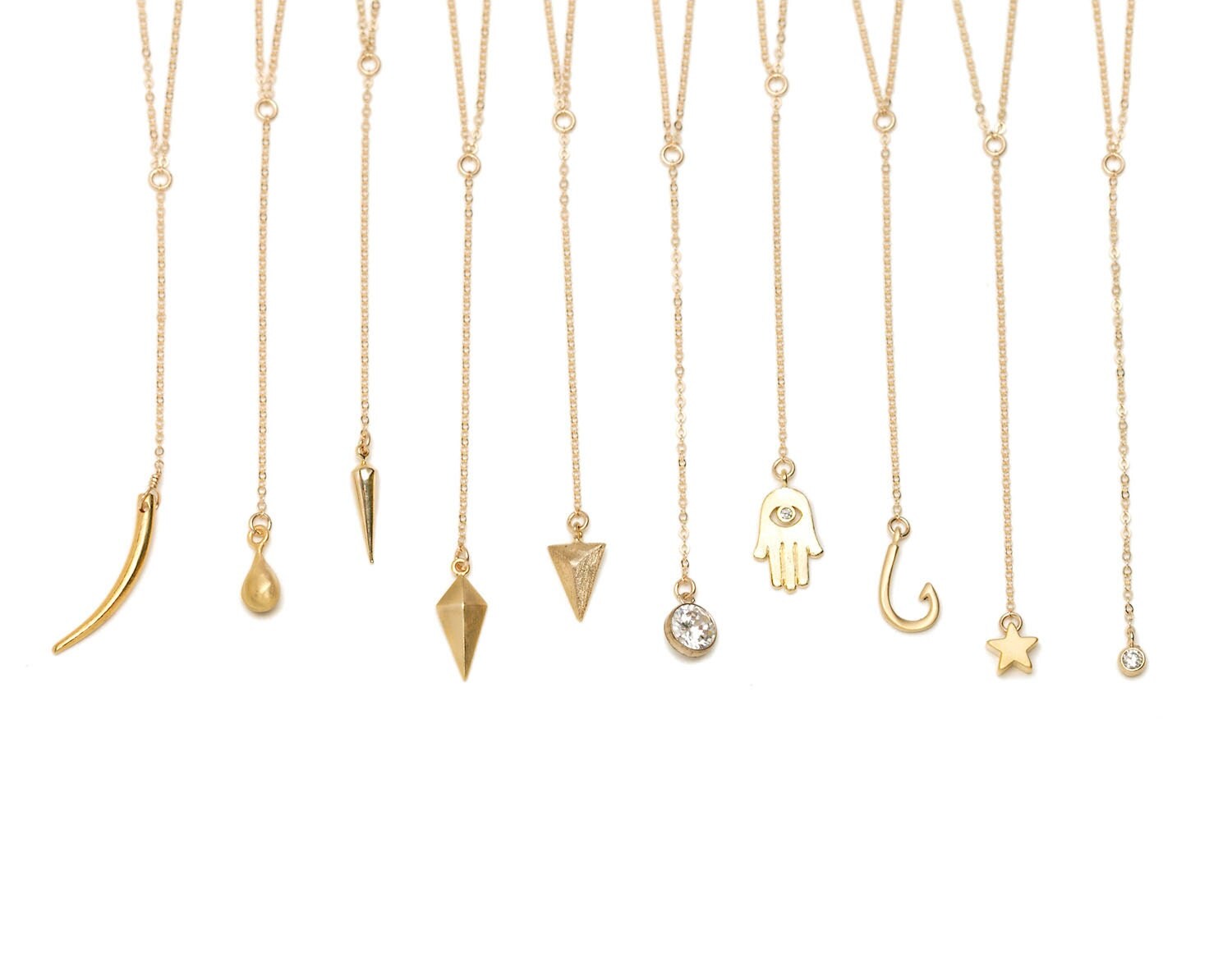 Y Necklace Gold Simple Delicate Y Drop Necklace Lariat