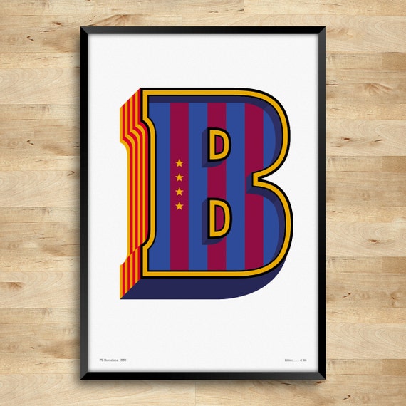 Items similar to FC Barcelona Typography Posters - Limited Edition on Etsy