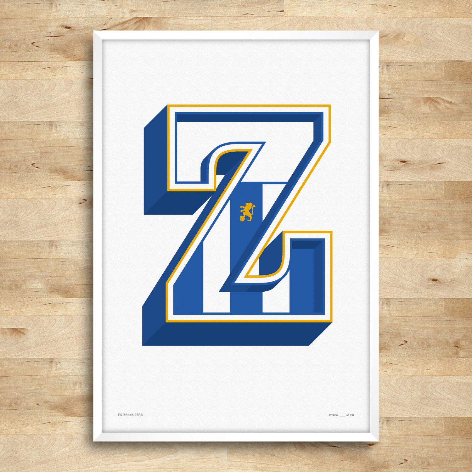 FC Zurich posters Limited Edition Typography Print by DINKIT