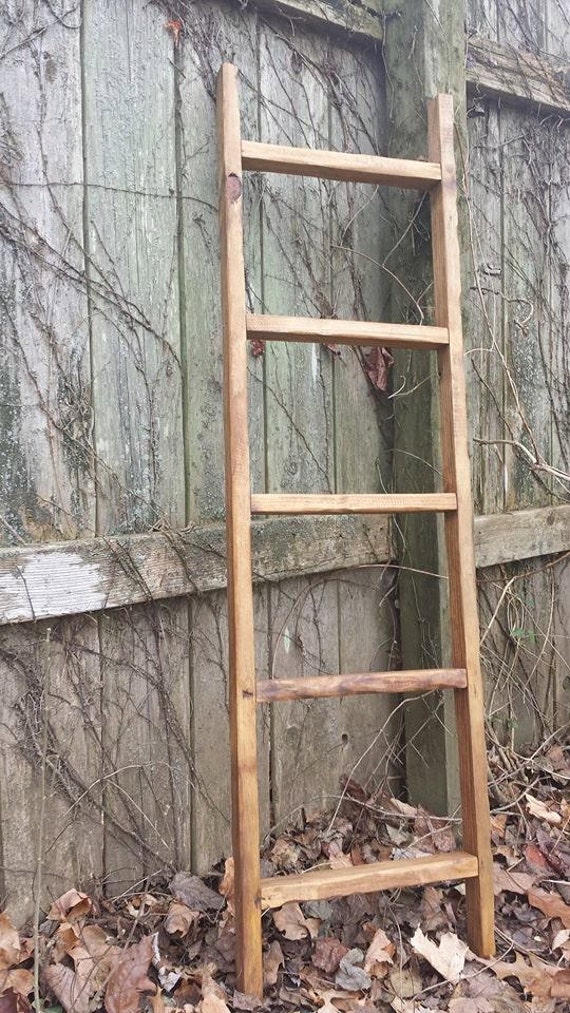 DIY $7 Rustic Blanket Ladder - Shanty 2 Chic