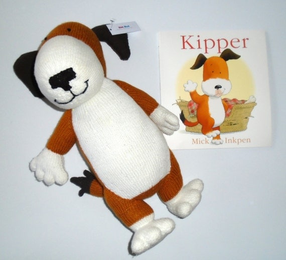 Hand knitted Kipper soft toy with Story Book Teaching