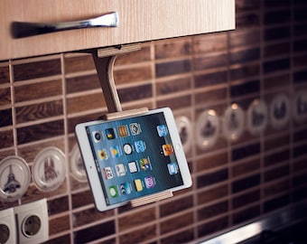 Wood tablet stand, Trending Items, unique gifts Ideas, kitchen accessories, Dock station, tablet holder, kitchen tablet