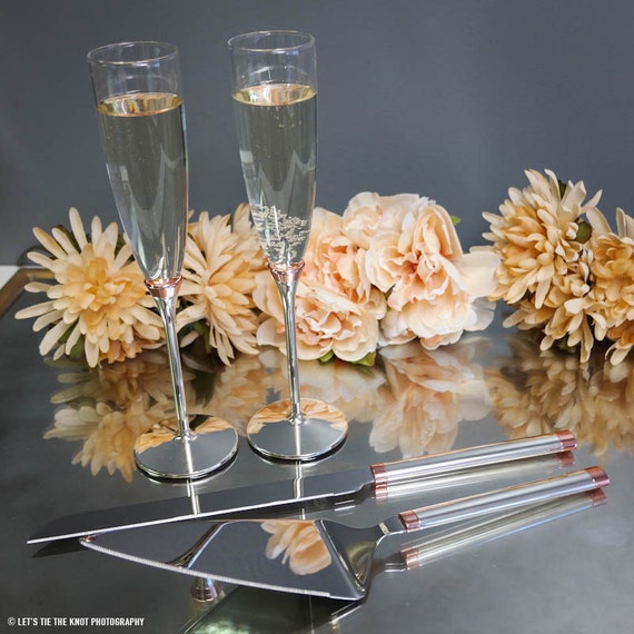 Personalized Kate Spade Rosy Glow Champagne Flutes Set of