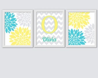 Items similar to Yellow, Grey, Teal Subway Style printable. Nurseries ...