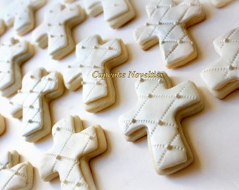 First Holy Communion Christening Cross Cookies Baptism Cookies Custom Decorated Sugar Cookies Edible Christian Baptism Favors Dessert Gifts