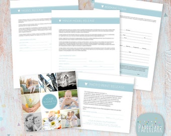 Photography Forms Templates - Model and Minor Model Release, Print Release, Booking Form - NG006 - INSTANT DOWNLOAD