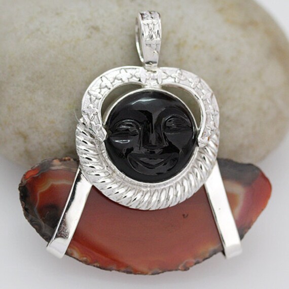Items similar to Moon Face Agate Pendant, Excellent For Balancing ...