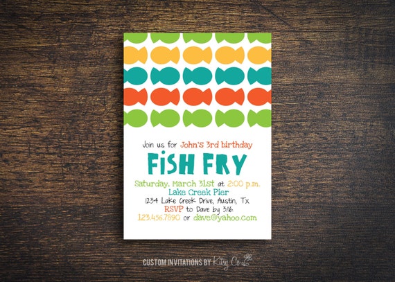 Fish Fry Birthday Invitations 9