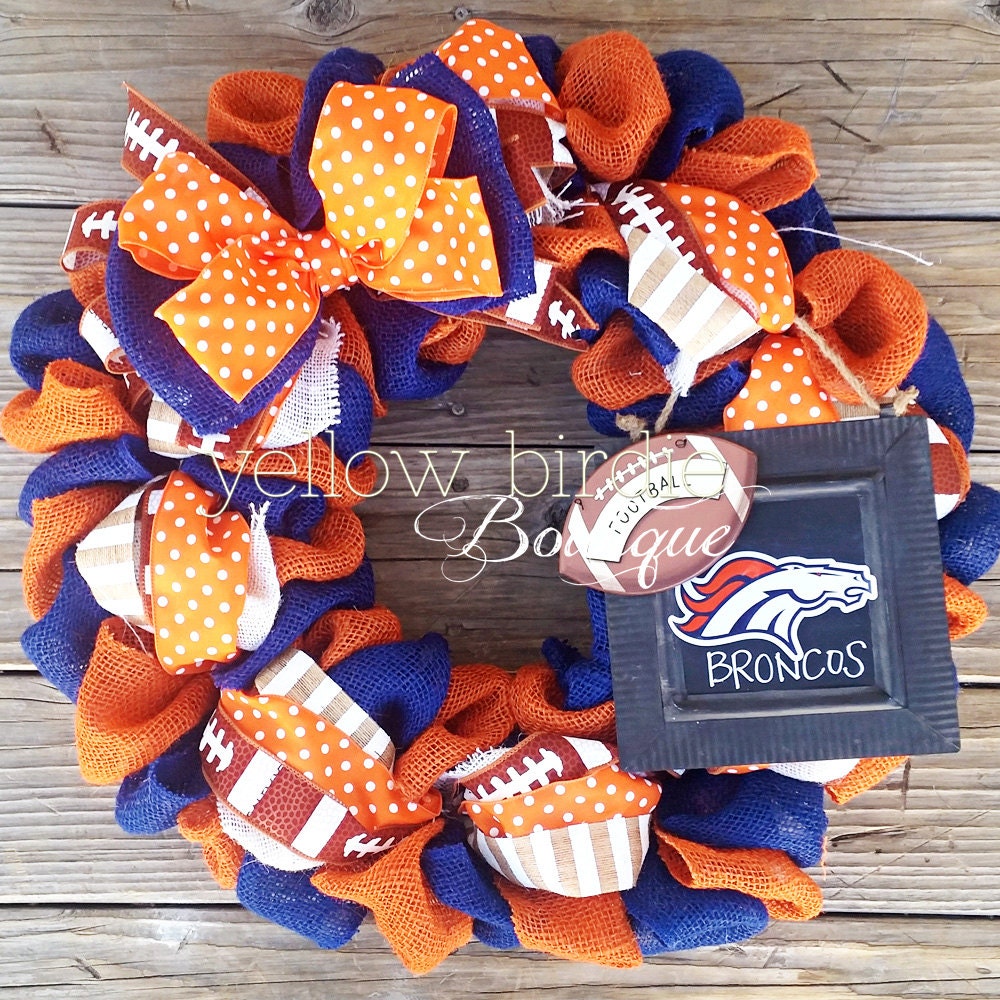 Denver Broncos Wreath NFL Burlap Wreath by ...