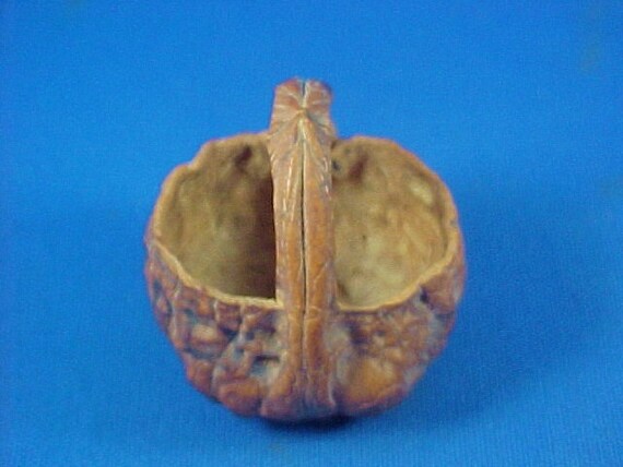 Antique Hand Carved Walnut Shell Basket Folk by AmericanaAntiques