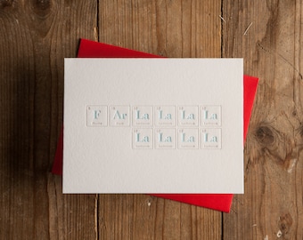 ON SALE // Far La La La La La La La La Letterpress Christmas Card