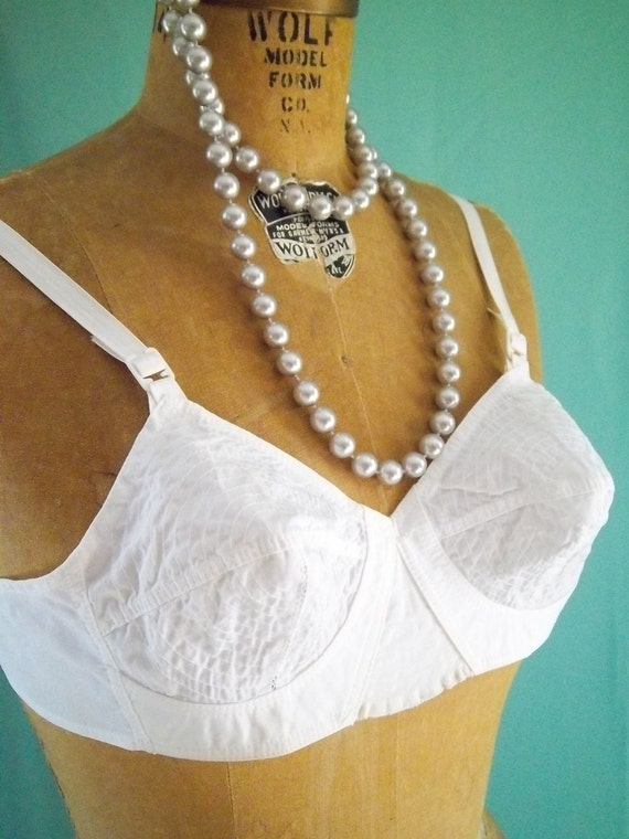 195060's White Cotton Bullet Bra Bestform by GlamorousScavenger