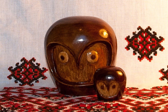 wooden owl figurine