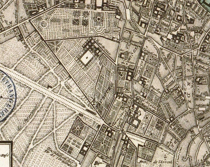 Giant Historic PARIS Map, 1740 Old Map Of Paris Antique Restoration Hardware Style Paris wall Map Fine Art Print Vintage Paris Map art