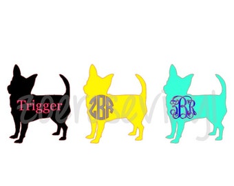 Chihuahua Monogram/Name Decal