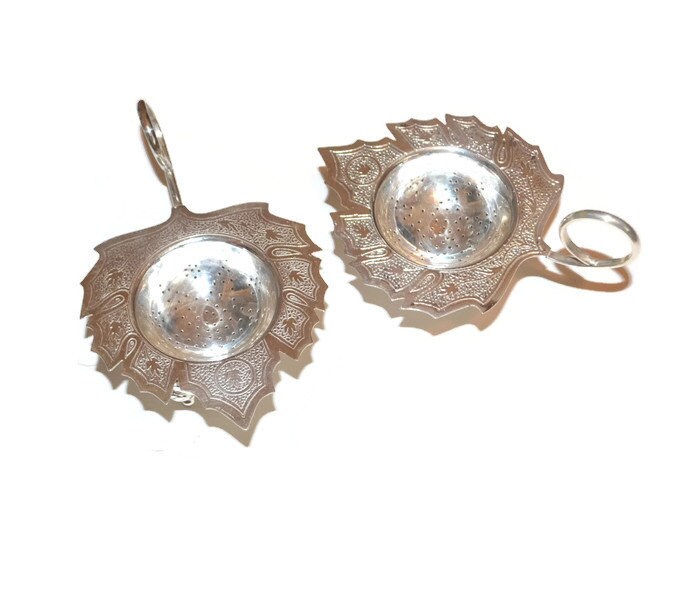 Tea Bag Holders Silver Plated Leaf Design Tea Party Housewares