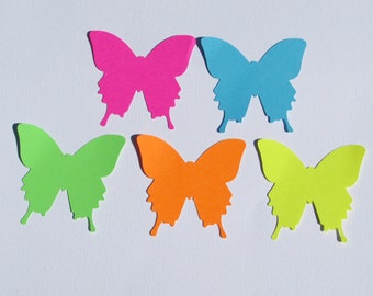 Paper butterfly die cuts /Bright colors/ 50pc/ your choice of size, 1.5",2",2.5",3", 3.5", great for tags, scrapbooking, baby shower