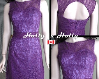 Purple Lace Bridesmaid Dress / Purple Bridesmaid Dress / Purple Lace Dress