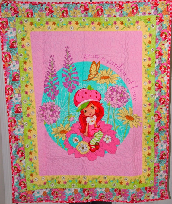Modern Strawberry Shortcake Baby/toddler quilt
