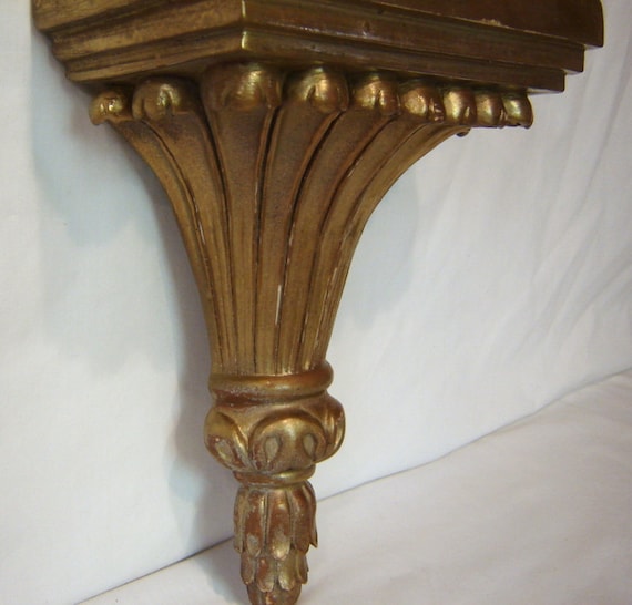 Wall Shelf Sconce Gold Wall Sconce Gold Shelf by BluBerriFinds on Corbel Sconce Shelf id=16344