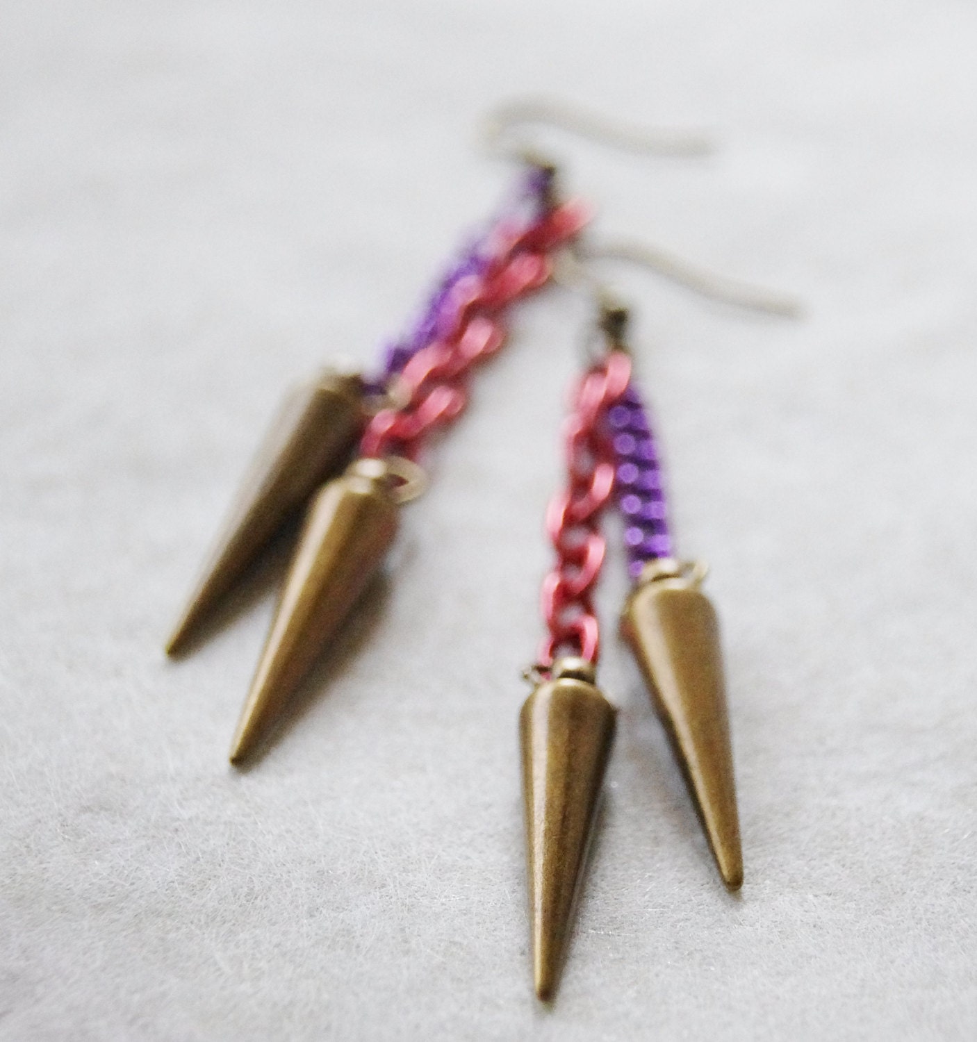 Pastel Goth Spike Earrings / Boho Spike by SmittenKittenKendall