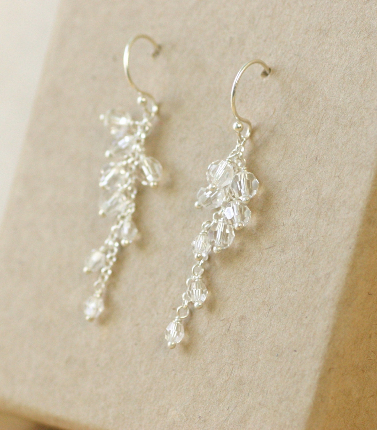 Crystal bridal earrings Swarovski crystal earrings cluster