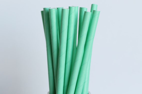 Mint Green Solid Paper Straws-Mint Green Straws-Mason Jar Straws-Party Straws-Wedding Straws-Paper Straws-Shower Straws-Cake Pop Sticks Il_570xn