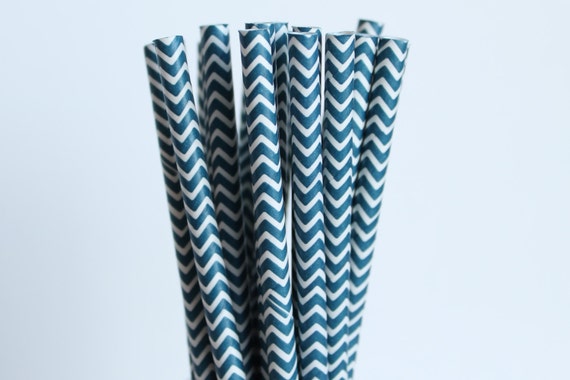 Navy Blue Chevron Paper Straws-Navy Blue Straws-Chevron Straws-Zigzag Straws-Wedding Straws-Party Straws-Mason Jar Straws-Cake Pop Sticks Il_570xn