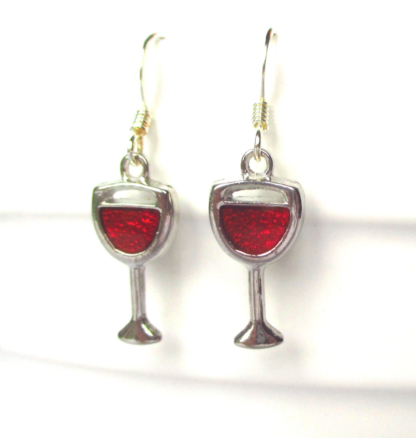 Red wine earrings Wine glass earrings Wine lovers gift
