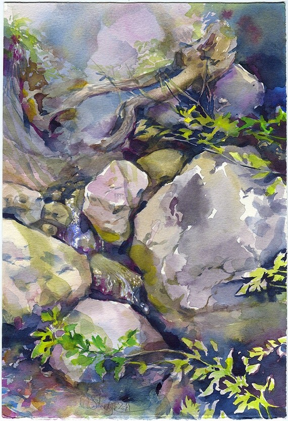 Rocks watercolor painting rock painting stones watercolor