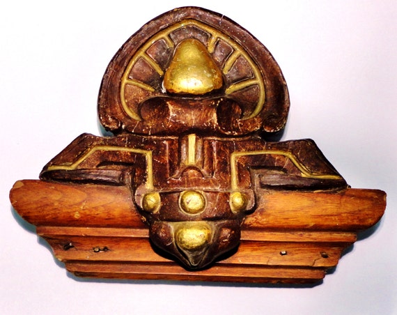 vintage salvage architectural unique Plaster Antique Trim Wood Salvage FINIAL/ Architectural Trim Piece/