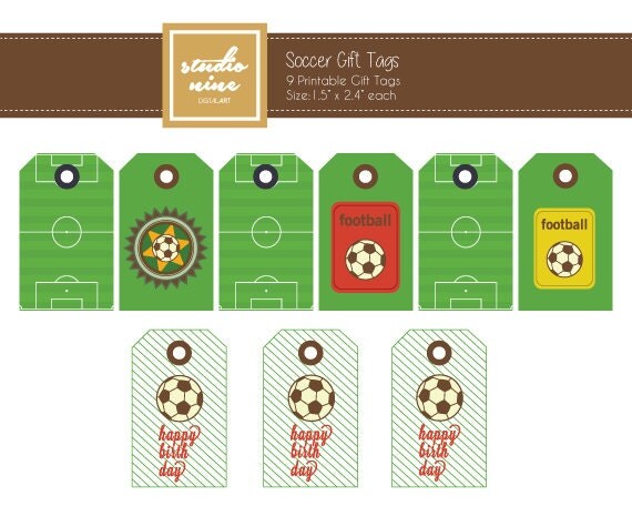 Soccer Printable Gift Tags