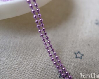 16ft (5m) E-Coating Purple Brass Bead Ball Chain 1.5mm A7377