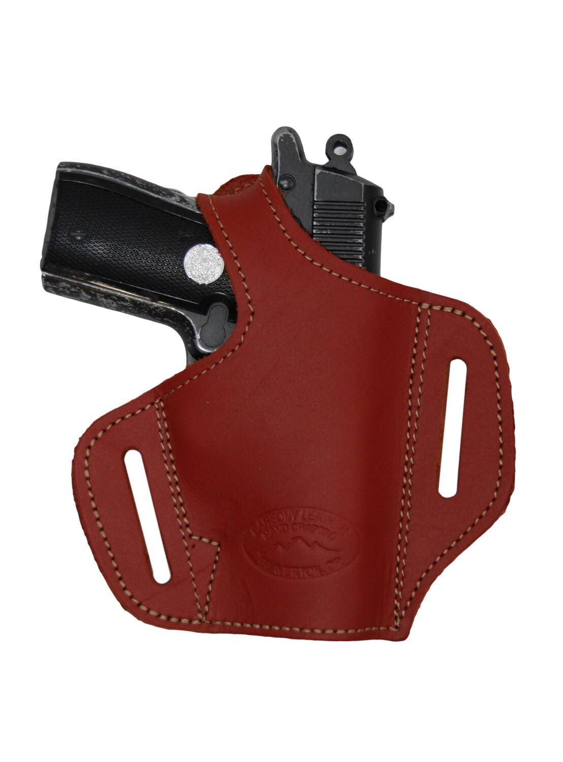 New Burgundy Leather Pancake Gun Holster for Mini/Pocket 22 25